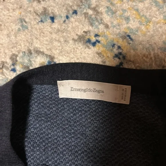 Ermenegildo Zegna blue herringbone cardigan. - Picture 2 of 4